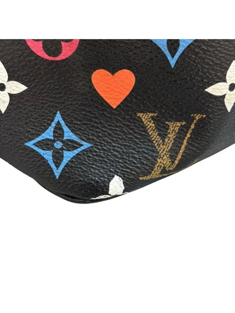 Louis Vuitton Game on Monogram Neverfull MM Tote Shoulder Bag Black Multicolor